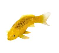 Koi Fish Figurine Hand-Painted Gold & Black 12.6x12.6x4.5cm Realistic Decor Mini