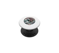 Koi Fish Great Wave Cherry Blossom Japanese Graphic Design PopSockets Adhesive PopGrip