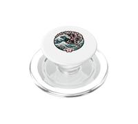 Koi Fish Great Wave Cherry Blossom Japanese Graphic Design PopSockets PopGrip for MagSafe