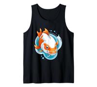 Koi Fish Illustration - Cartoon-Style Japanese Animal Design Tank Top