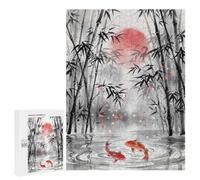 Koi Fish in Bamboo Forest Adult Puzzle, 500 PCS, Relaxing Jigsaw Activity, A Satisfying Project for Experienced Puzzlers, for Cosy Nights