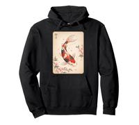 Koi Fish Japanese Art Aesthetic Sakura Cherry Blossom Carp Pullover Hoodie