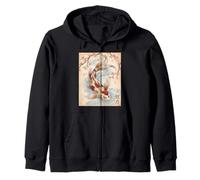 Koi Fish Japanese Art Aesthetic Sakura Cherry Blossom Carp Zip Hoodie