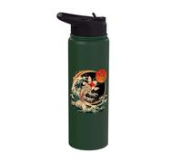 Koi Fish Japanese Art Japanese Koi Carp Fish Ocean Waves Stainless Steel Insulated Water Bottle