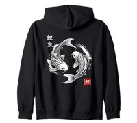 Koi Fish Japanese Yin and Yang Harmony Balance Zip Hoodie