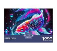 Koi Fish Jigsaw Puzzles Puzzle for Adults Kids. 1000 Pieces Whimsical Challenge Toy Educational Games Home Decoration for Educational Games Gifts 38x26cm/1000pcs