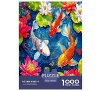 Koi Fish Jigsaw Puzzles Puzzles for Adults Kids. 1000 Piece Whimsical Challenge Toy Educational Games Home Decoration for Educational Games Gifts 70x50cm/1000pcs