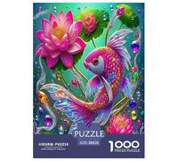 Koi Fish Jigsaw Puzzles Puzzles for Adults Kids. 1000 Piece Whimsical Challenge Toy Educational Games Home Decoration for Adults& Kids Age 14 Years Up 38x26cm/1000pcs