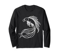 Koi Fish Line Art Pond Fish Illustration Long Sleeve T-Shirt
