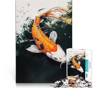 Koi Fish PaintingAdults Puzzles 1000 Piece Jigsaws Educational Games Home Decoration is ideal as a gift for the whole family 38x26cm