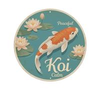 Koi Fish Peaceful Calm Serene Waters Tranquil Quiet Still Metal Tin Sign