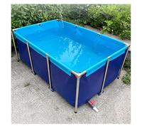 Koi Fish Pond Above Ground - Durable PVC Canvas Pool, Foldable Aquarium Fish Tank for Breeding & Outdoor Use, 0.7mm Thick Temporary Water Tank (Blue 0.8 * 0.6 * 0.3m)