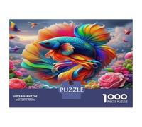 Koi Fish Premium Paper Betta Fish Vibrant Roses & Water DIY Jigsaw Puzzle Beginner Friendly Educational Toy 38x26cm/1000pcs