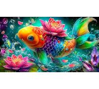 koi-fish Puzzle Game 1000 Piece Recycled Paper Impossible Hard Difficult Challenging for The Whole for Women, Gifts for Men 38x52cm/1000pcs