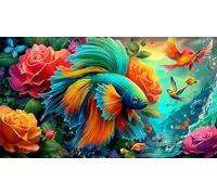 koi-fish Puzzle Game 1000 Piece Recycled Paper Impossible Hard Difficult Challenging for The Whole for Women, Gifts for Men 70x50cm/1000pcs