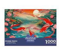 Koi Fish Puzzles 1000 Piece for Adults Jigsaw Puzzles Jigsaw Puzzle Challenging 38x26cm/1000pcs