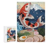 Koi Fish Ramen Bowl Jigsaw Puzzle, 300 PCS, Relaxing Activity for Adults, A Creative Way to Unwind after A Busy Day, at Home