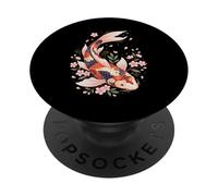 Koi Fish Sakura Japanese Art Carp Aesthetic Cherry Blossom PopSockets Adhesive PopGrip