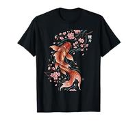 Koi Fish Sakura Japanese Art Carp Aesthetic Cherry Blossom T-Shirt