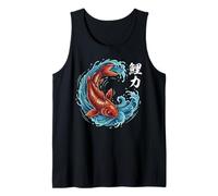 Koi Fish Sakura Japanese Art Carp Aesthetic Cherry Blossom Tank Top