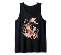Koi Fish Sakura Japanese Art Carp Aesthetic Cherry Blossom Tank Top