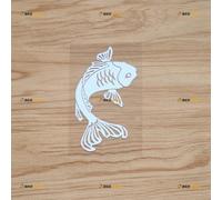 Koi Fish Sticker Decal Vinyl Japanese Chinese - White 10.2cm - for Car Boat Laptop Cup No Background Die-Cut 0213a5