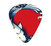 Koi-Fish-Swirling-Cirlcle 12 Pack Guitar Picks With 3 Thicknesses And Storage Box, Abs Plectrums For Electric Bass Guitar Players