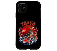 Koi Fish Tokyo Japan Castle Sakura Art Illustration Case for iPhone 11