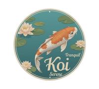 Koi Fish Tranquil Serene Calm Waters Peaceful Quiet Still Metal Tin Sign