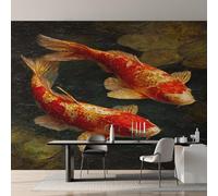 Koi Fish Wallpaper, Japan Bushido Asian Oriental Wallpaper, Photo Wall Paper for Living Room Bedroom, Wall Mura, Home Decor, 366 x 254 cm 26&GI