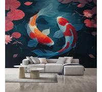 Koi Fish Wallpaper, Japanese Carp Asian Oriental Japan Wall Mural, Wallpaper for Bedroom Living Room, Home Decor, Photo Wall Paper, 366 x 254 cm &SO140