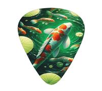 Koi-Fish-Water-Pond 12 Pack Guitar Picks With 3 Thicknesses And Storage Box, Abs Plectrums For Electric Bass Guitar Players