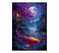Koi Fish Waterfall 1000 Pieces Mini Jigsaw Puzzle for Adults