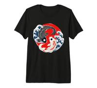 Koi Fish Yin Yang Japan Traditional Art Great Wave Kanagawa Premium T-Shirt