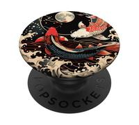 Koi Fish Yin Yang Japanese Koi Carp Fish Nishikigoi Fish PopSockets Adhesive PopGrip