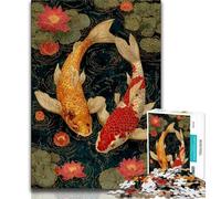 Koi Jigsaw Puzzles for Teenagers 1000 Pieces,Challenging Game Gifts for Is Ideal As A Gift for The Whole Family 38x26cm