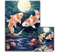 Koi JigsawPuzzle 1000 Pieces for Adults Puzzles for Adults Educational Brain Teaser, Artistic Home & Office Decor, 14+ Age 26X38CM/10.23x14.96inch