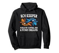 Koi Keeper Fueled By Coffee Zen And Pond Dreams Pullover Hoodie