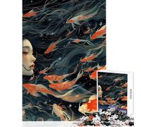 Koi Lady Jigsaw for Teenagers 1000 Pieces Improve Mental Performance Effectively Gentle Relaxing Leisure Game (50X75cm)