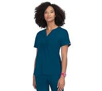 KOI Lite Stretch 1035 Women's Action Y-Neck Scrub Top, Caribbean Blue, Small
