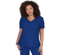 KOI Lite Women's Philosophy Mock Wrap Side Zipper Solid Nurses Uniform Scrub Top Medium Galaxy