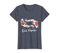 Koi Mom Japanese Koi Carp Nishikigoi Fish Lover T-Shirt, Women, Heather Blue, Large
