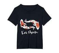 Koi Mom Japanese Koi Carp Nishikigoi Fish Lover T-Shirt, Women's Plus, Black, 2X