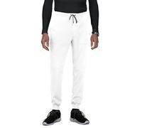 KOI Next Gen Day to Night Men's 7-Pocket Jogger Scrub Pants, White, Large