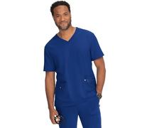 KOI Next Gen Free to Be Men's 4-Pocket Scrub Top, Galaxy, Large