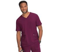 KOI Next Gen Free to Be Men's 4-Pocket Scrub Top, Wine, Medium