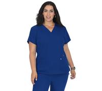 KOI Next Gen Hustle and Heart Women's 3-Pocket Stretch Scrub Top, Galaxy, S