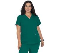 KOI Next Gen Hustle and Heart Women's 3-Pocket Stretch Scrub Top, Hunter, M