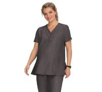 KOI Next Gen Onboard Women's 2-Pocket Maternity Scrub Top, Heather Grey, M