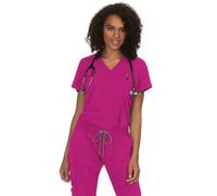 KOI Next Gen Ready to Work Women's 1-Pocket Tuck-in Scrub Top, Azalea Pink, L